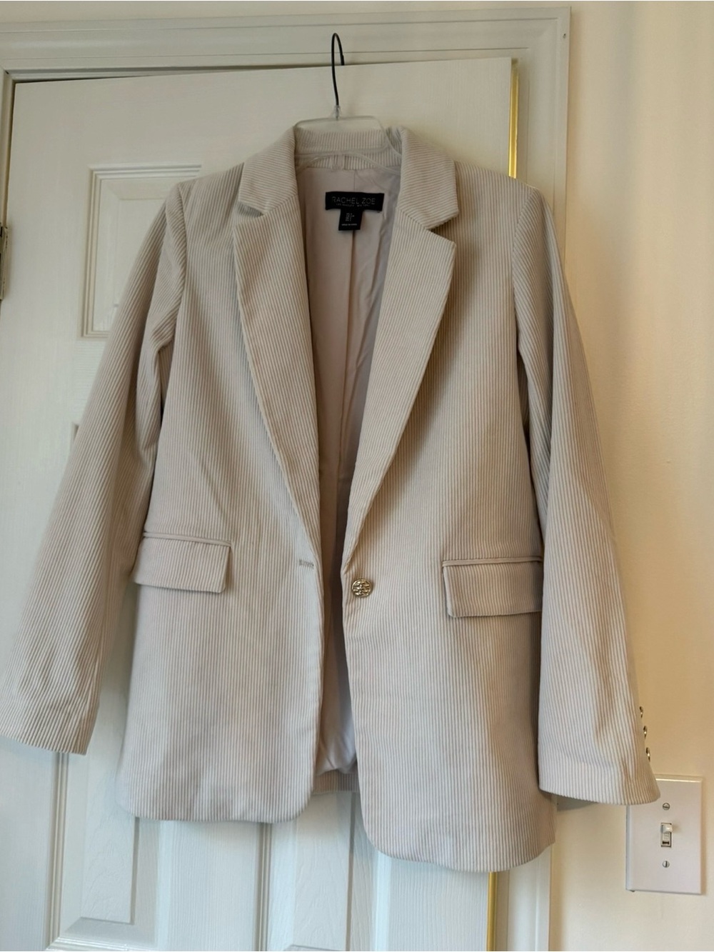 Rachel Zoe Cream Corduroy Blazer Jacket